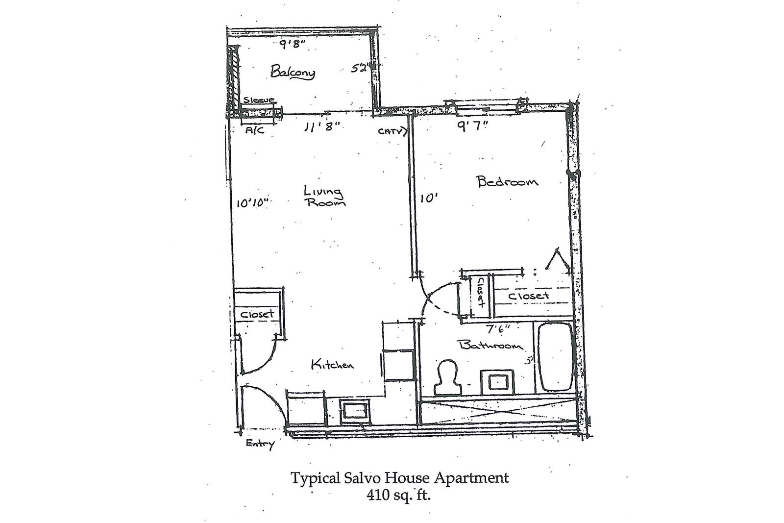 Walter Salvo House 1BR layout